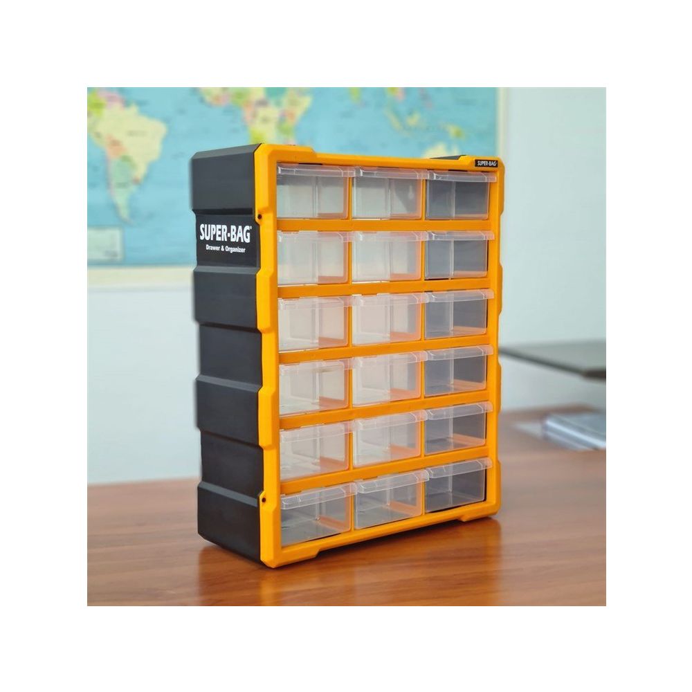 Super-Bag ASR-6002 18'li Siyah Mono Blok Çekmeceli Organizer Fiyatları