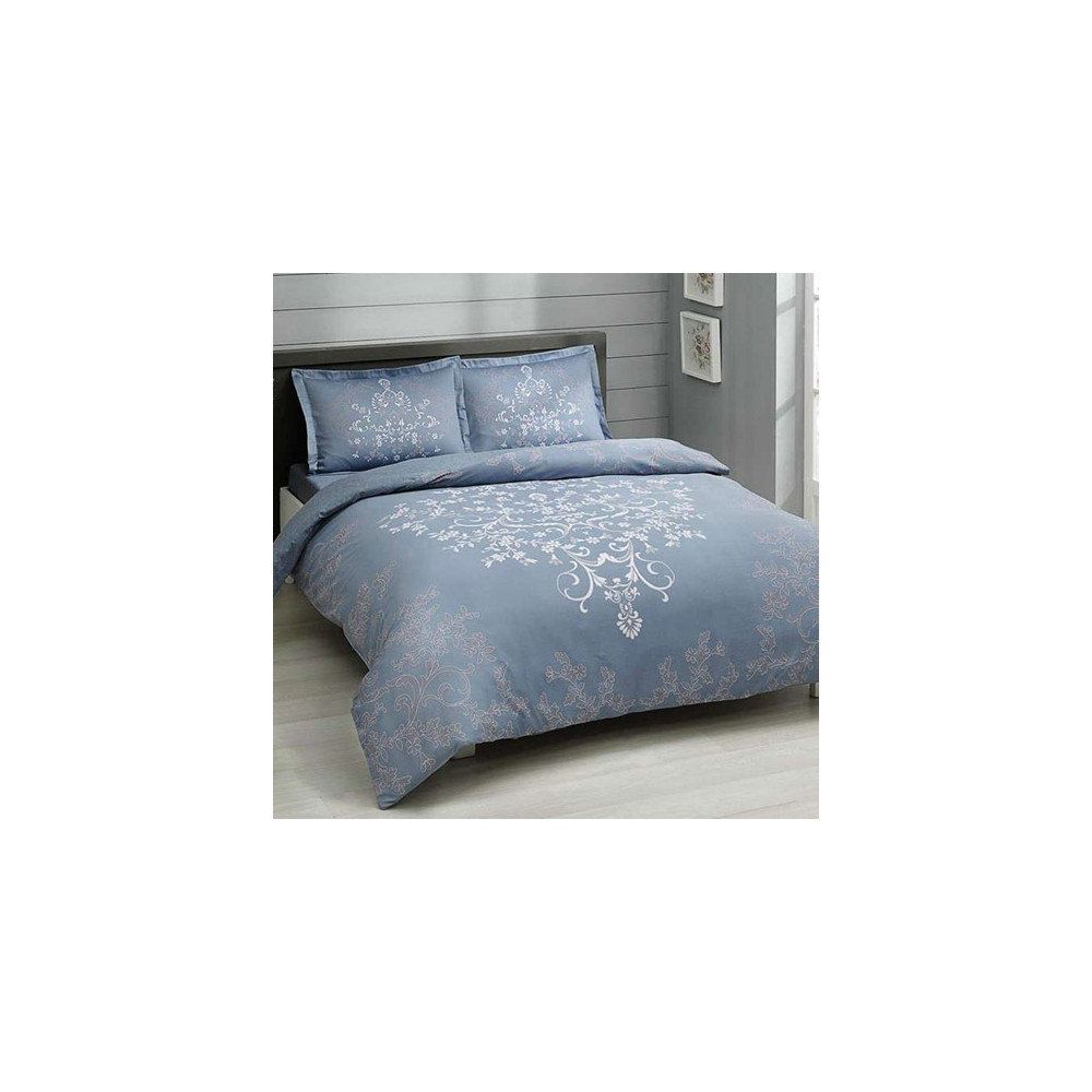 Tac 3254 V03 Mavi Saten Anissa Cift Kisilik Nevresim Takimi Fiyatlari