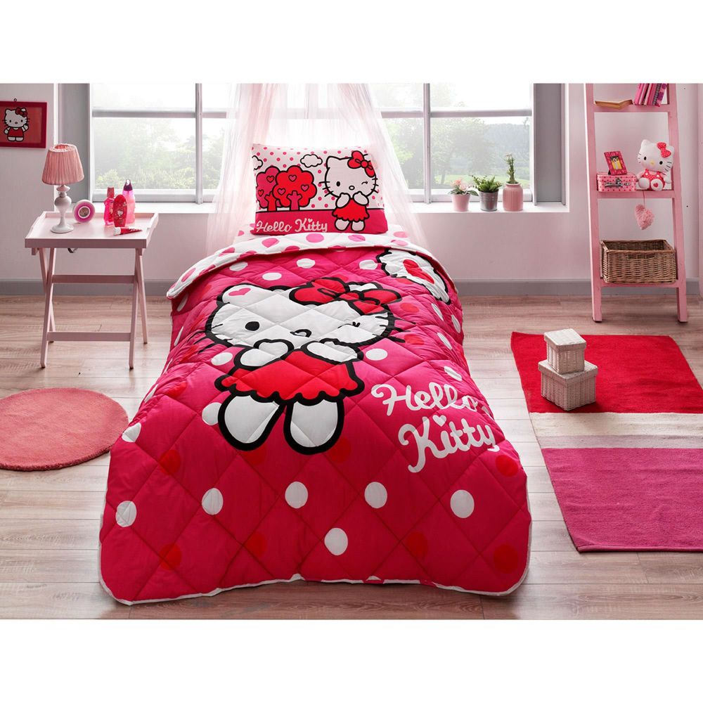 tac lisansli hello kitty tek kisilik yorgan fiyatlari