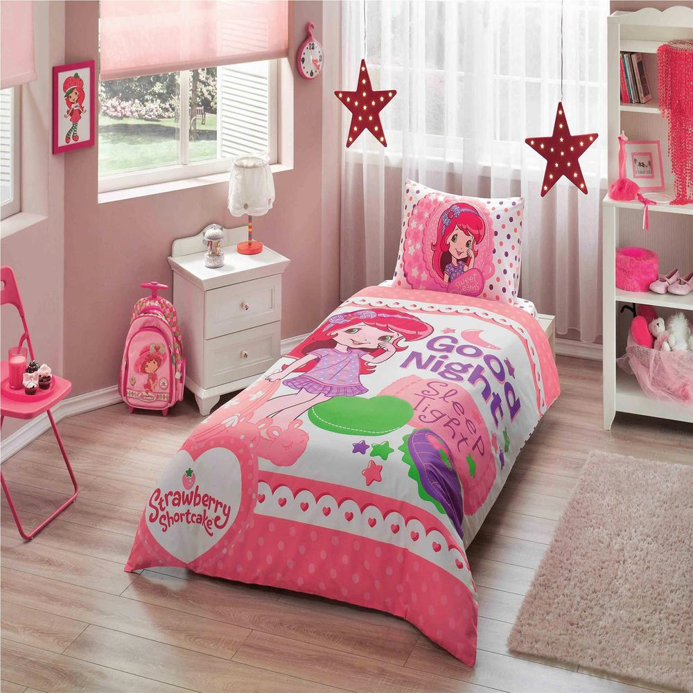 Taç Lisanslı Strawberry Shortcake Tek Kişilik Nevresim Takımı