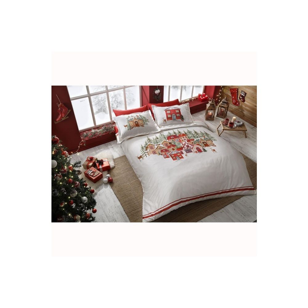 Tac Yilbasi Santa Kirmizi Cift Kisilik Nevresim Takimi Fiyatlari