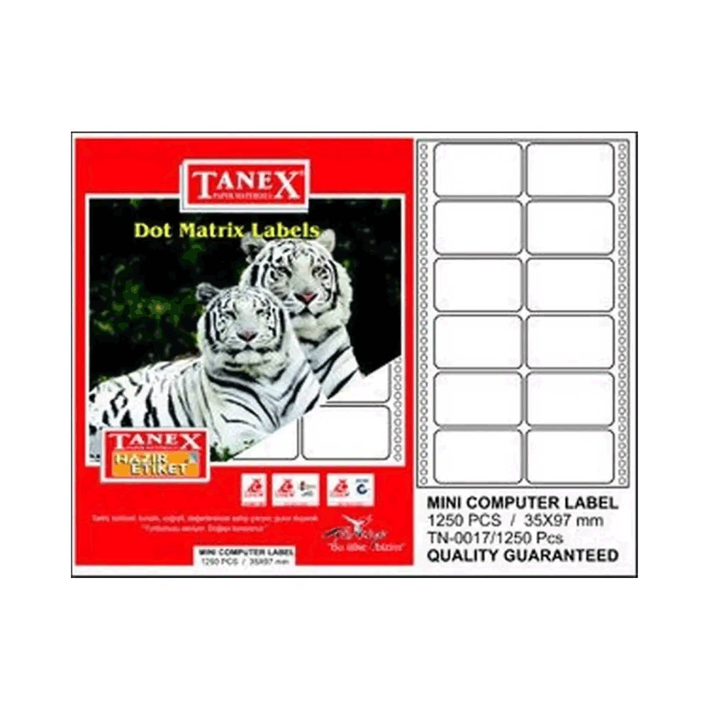 Tanex TN-0017 35x97mm Sürekli Form Etiketi Fiyatları