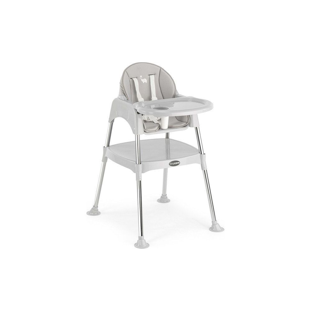 TinyCare Krom Gri Çalışma Masalı Kılıflı Portatif Mama Sandalyesi