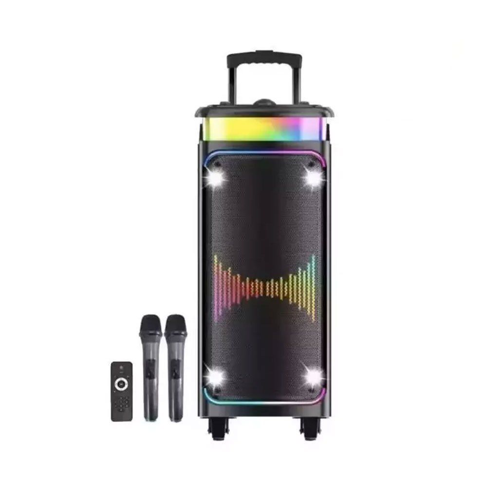 Torima Dr-8816 Siyah Çift Mikrofonlu RGB Ledli Taşınabilir Bluetooth Hoparlör