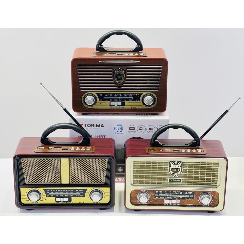 Torima M-111BT Siyah Nostaljik Radyolu Bluetooth Hoparlör
