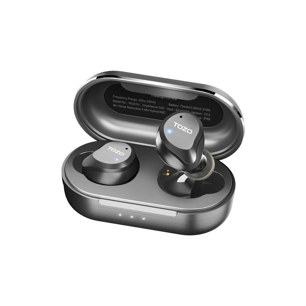 Tozo NC9 Pro ANC ve ENC Gürültü Engelleme Bluetooth 5.3 Kablosuz TWS Siyah Kulaklık