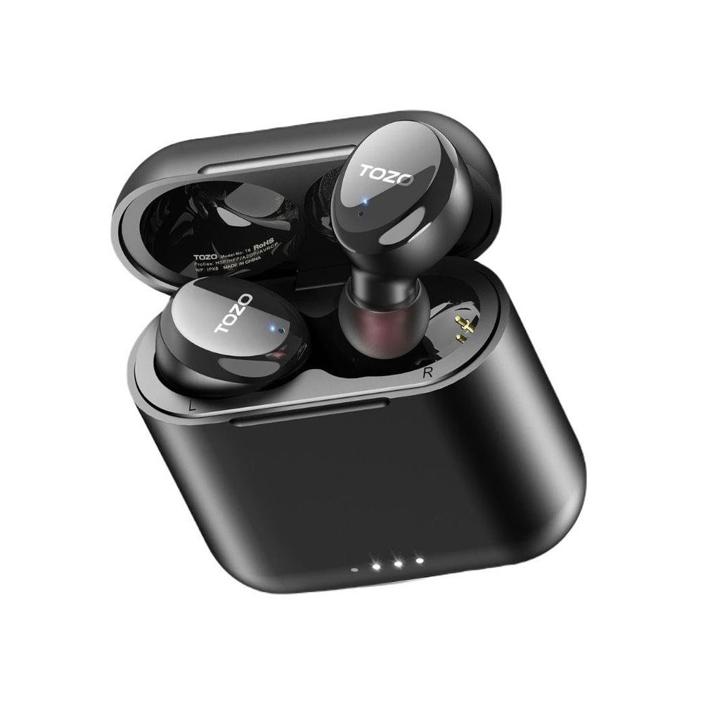 Tozo T6S IPX8 Su Geçirmez ENC Gürültü Engelleme Bluetooth 5.3 TWS Siyah Kablosuz Kulaklık