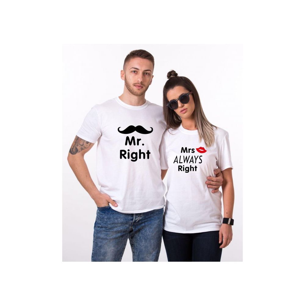 mr right and mrs always right t shirts