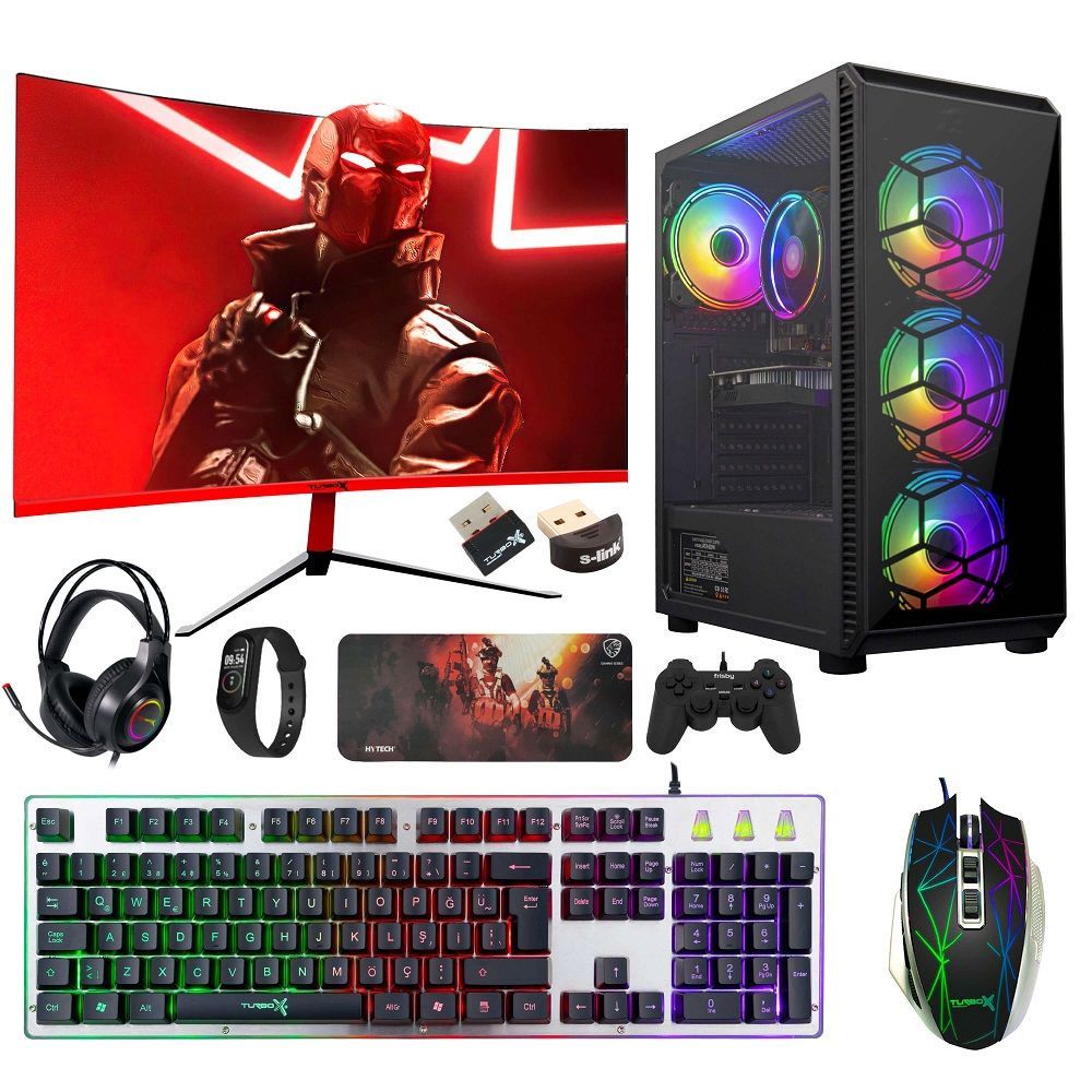 Turbox TX2297 İ7 2600 8 gb Ram 256 gb Ssd 500 gb Hdd 4 gb Gt730 23.6 Curved Masaüstü Oyun Bilgisayarı