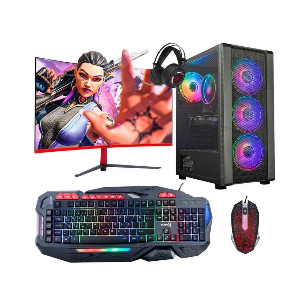 Turbox TX5151 i5-4440 16GB RAM 512GB SSD 4GB GTX 1050 Ti FreeDOS 23.6 inç Monitör Oyun Bilgisayarı