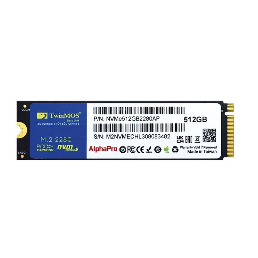 Twinmos NVME512GB2280AP AlphaPro 512 GB M.2 Gen3 NVMe SSD Okuma 3600 MB Yazma 3250 MB SSD