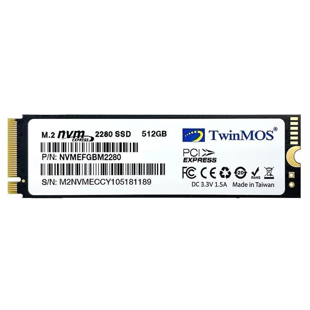 Twinmos NVMEFGBM2280 512 M.2 PCEI 2455/1832 SSD Disk