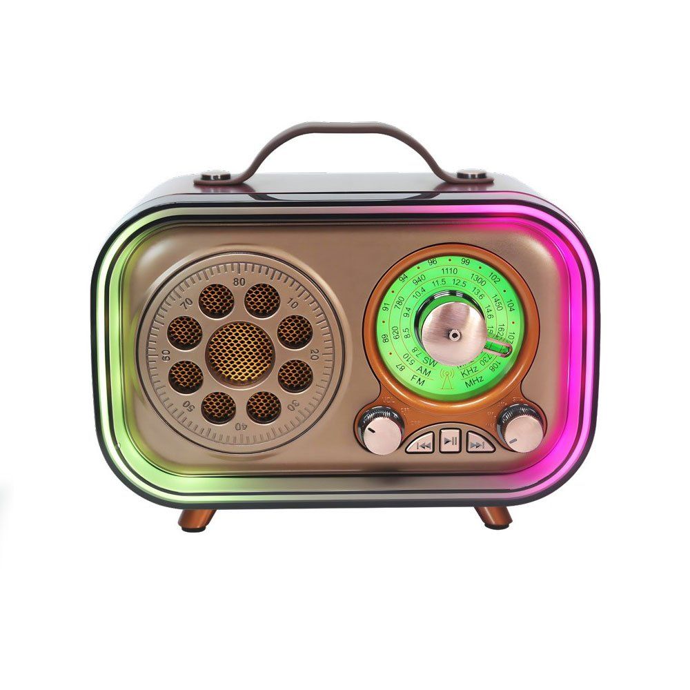 Ultratekno M-1315BT Retro Radyo Şarjlı Açık Gri Bluetooth Hoparlör
