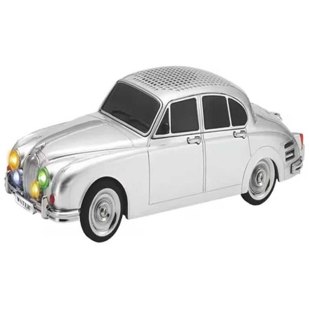Ultratekno WS-596BT 1967 Model Jaguar Mark 2 10 W FM Radyo USB TF AUX Destekli Speaker Gümüş Bluetooth Hoparlör