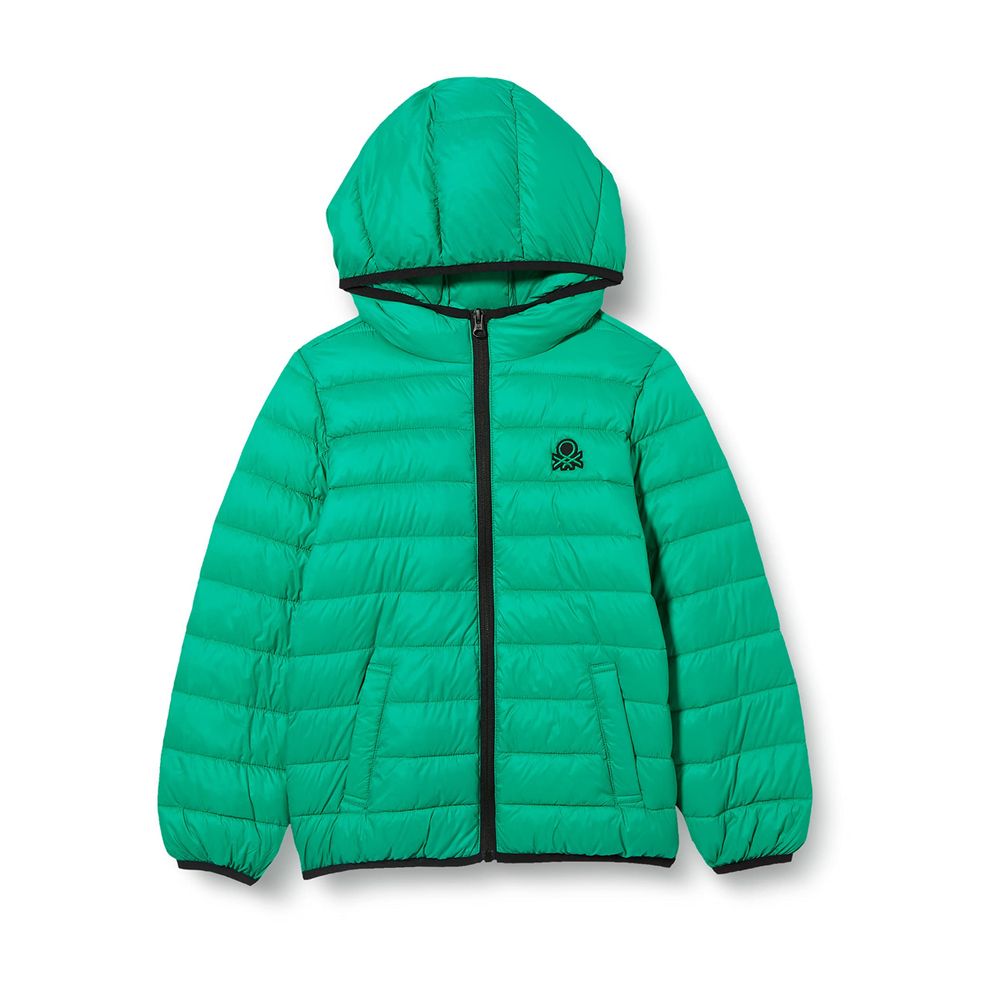 United Colors of Benetton 2TWDCN018 Yeşil Logolu İnce Puffer Erkek