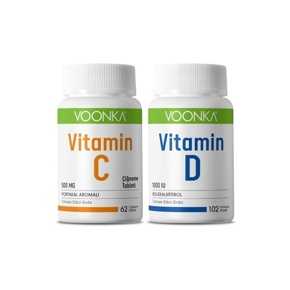 Voonka Vitamin C 500 mg 62 Tablet + Vitamin D 102 Kapsül Fiyatları