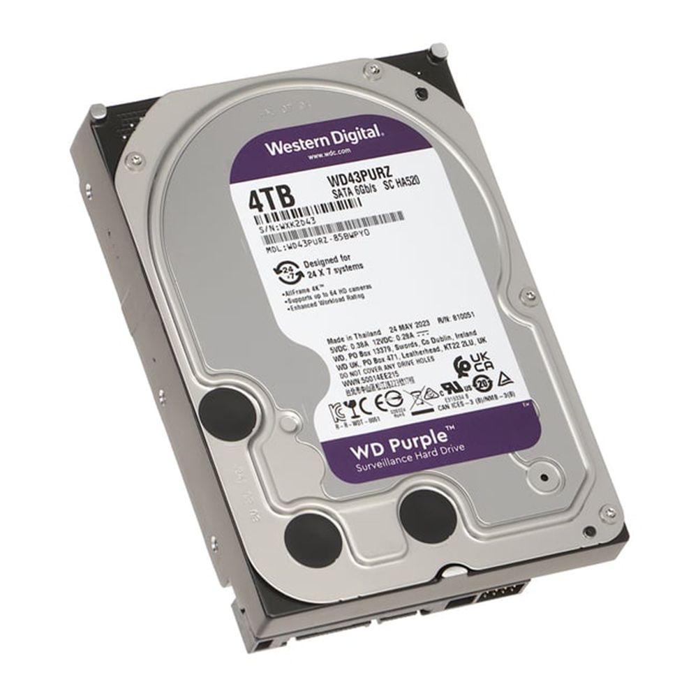 外付けハードディスク・ドライブ WD Purple 4TB HDD WD40PURZ 5400RPM ウェスタン・デジタル WD Purple 監視システム用 HDD 4TB 24時間対応