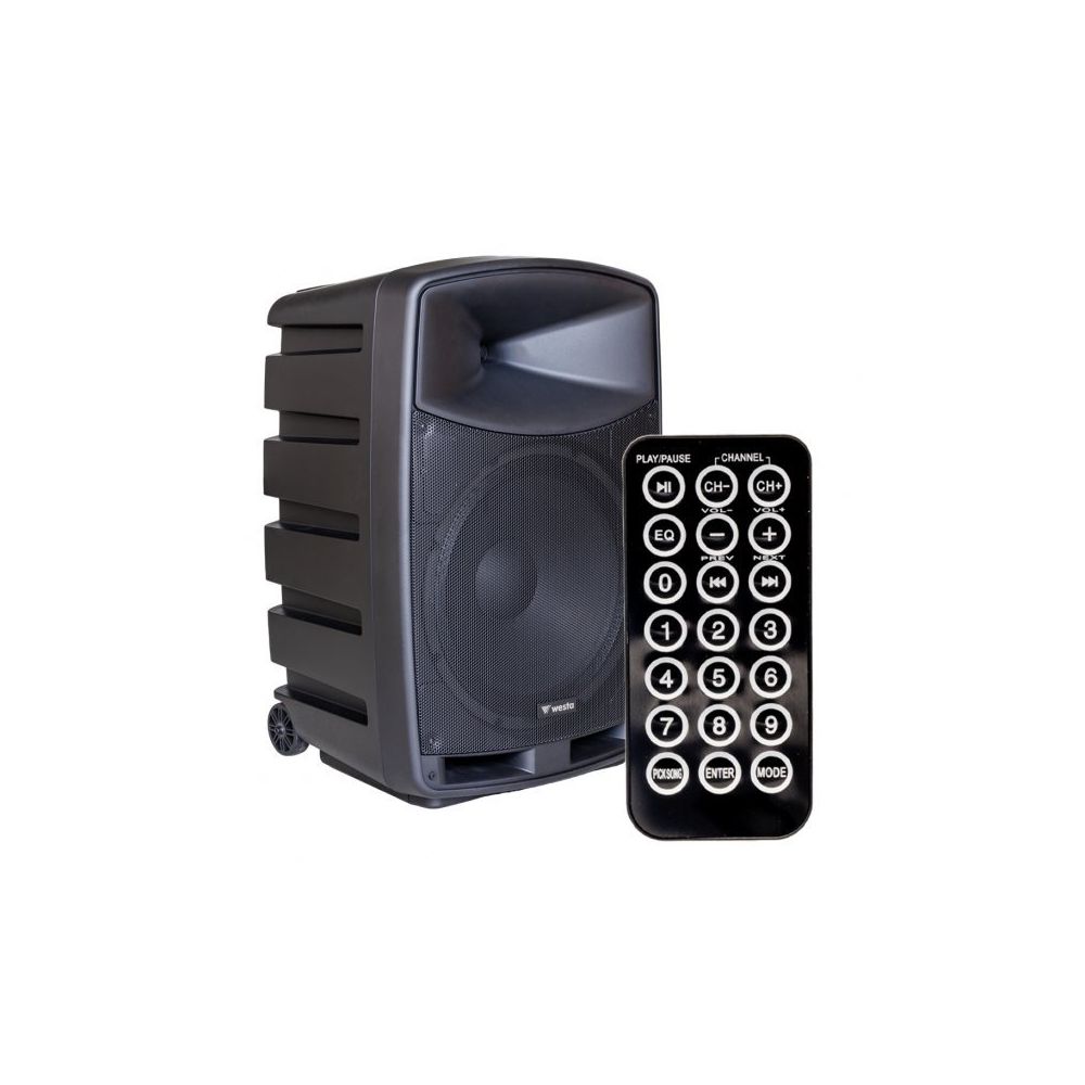 Westa WAP-12505 300 W 12 2 Yollu 2 El Telsiz Mikrofonlu Bluetooth Özellikli Şarjlı Aktif Kabin Hoparlör
