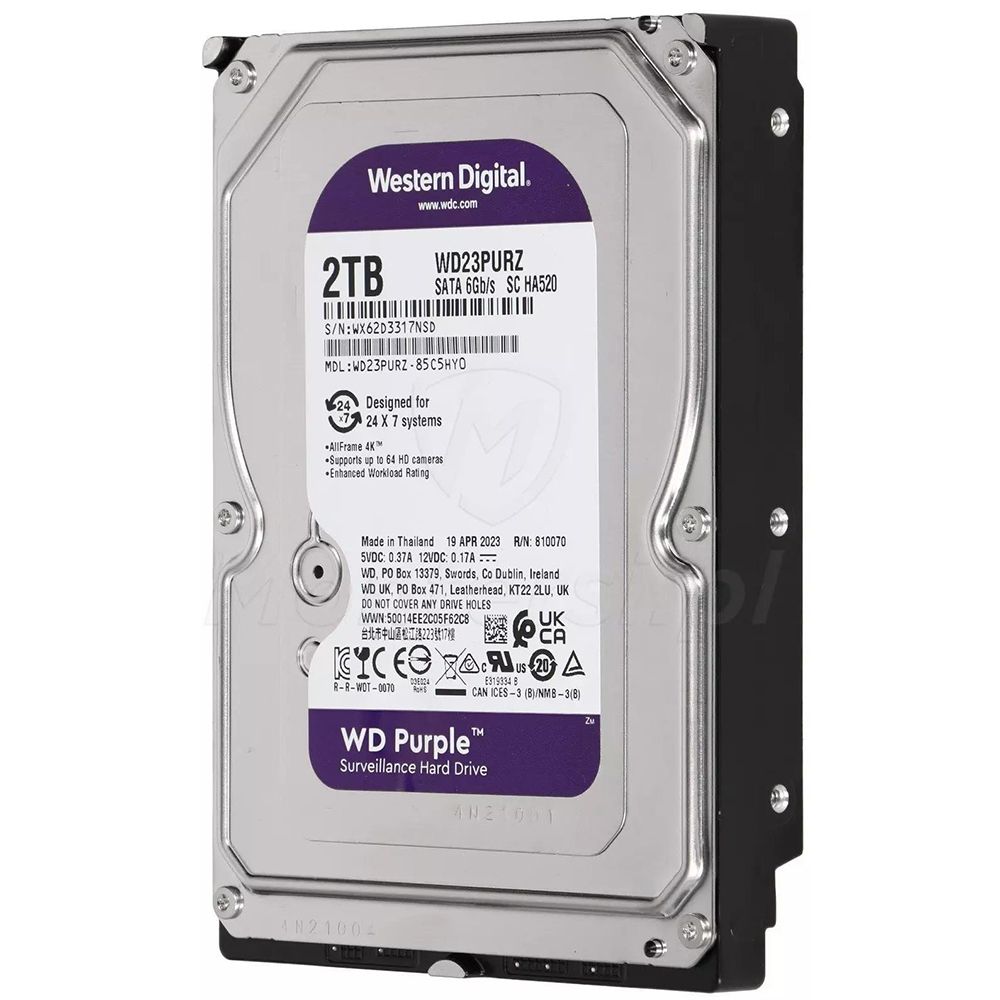 Western Digital Purple WD23PURZ 2TB 3.5 5400RPM 64MB Sata 6 gb/S Western Digital Purple WD23PURZ 2TB 3.5 5400RPM 64MB Sata 6 gb/S