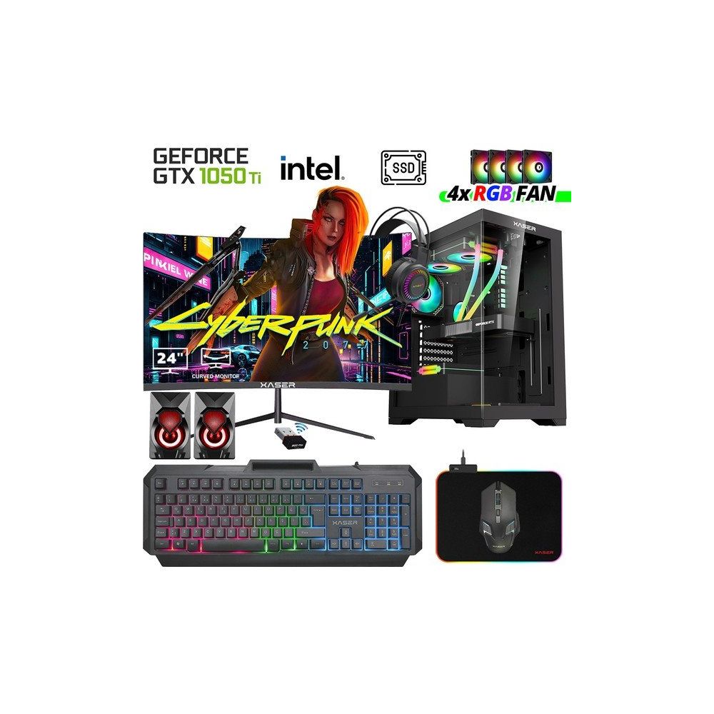 Xaser XSR1021 i5-7400 16GB RAM 256GB SSD 4GB GTX 1050 Ti FreeDOS 24 inç Monitör Oyun Bilgisayarı
