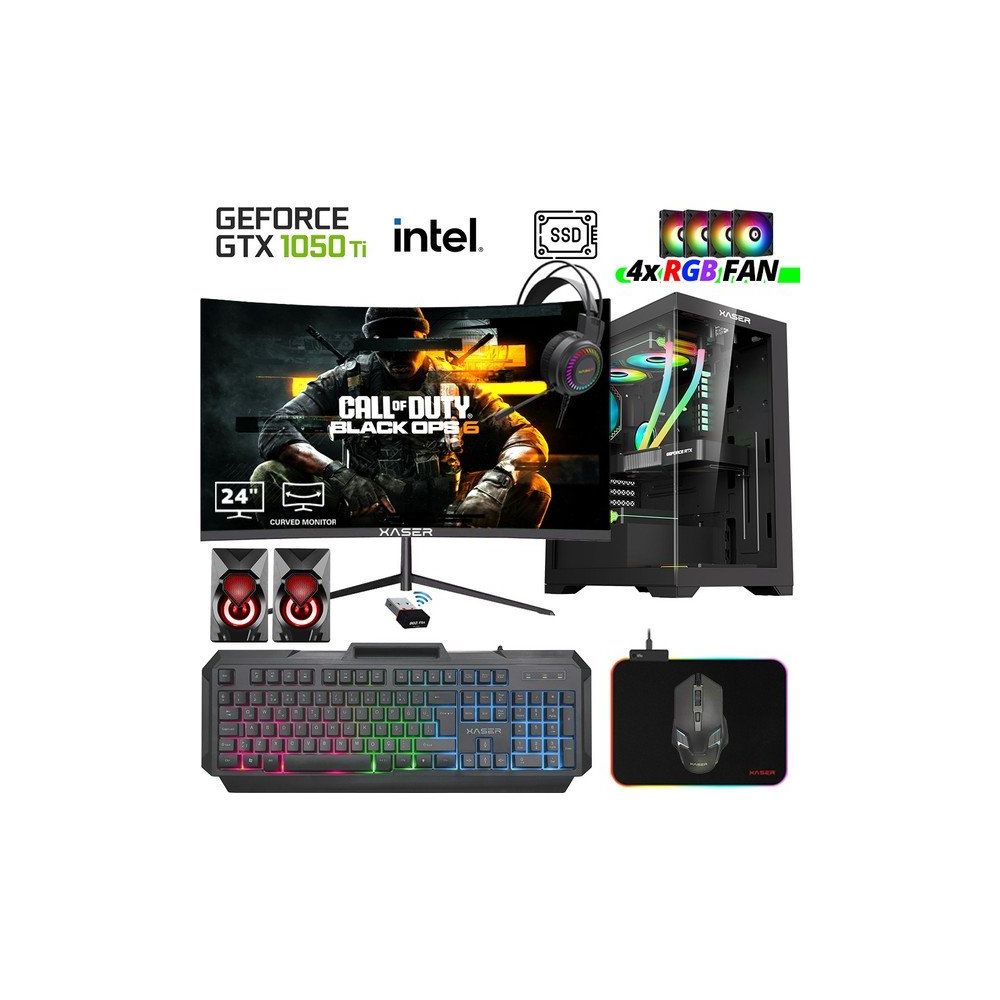 Xaser XSR1024 i5-7400 32GB RAM 512GB SSD 4GB GTX 1050 Ti FreeDOS 24 inç Monitör Oyun Bilgisayarı