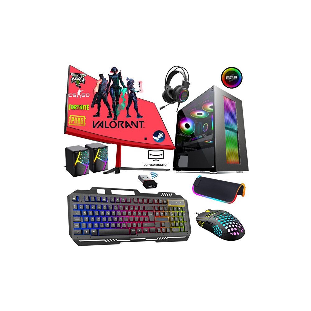 Xaser XSR197 i5-2400 16GB RAM 512GB SSD RX 550 FreeDOS 24 inç Monitör Oyun Bilgisayarı