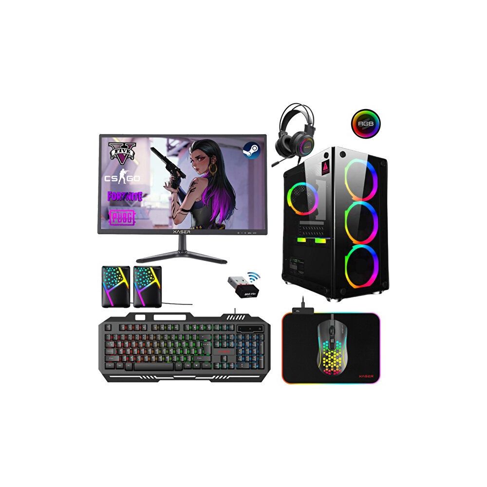 Xaser XSR247 Intel Core i7 3770 16GB RAM DDR3 512GB SSD RX550 FreeDOS 21.5 inç Monitör Oyun Bilgisayarı