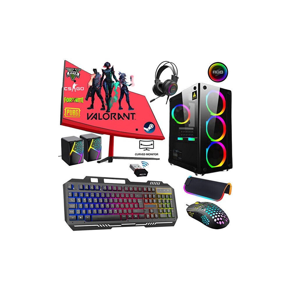 Xaser XSR249 Intel Core i7 3770 16GB RAM DDR3 256GB SSD RX550 FreeDOS 24 inç Monitör Oyun Bilgisayarı