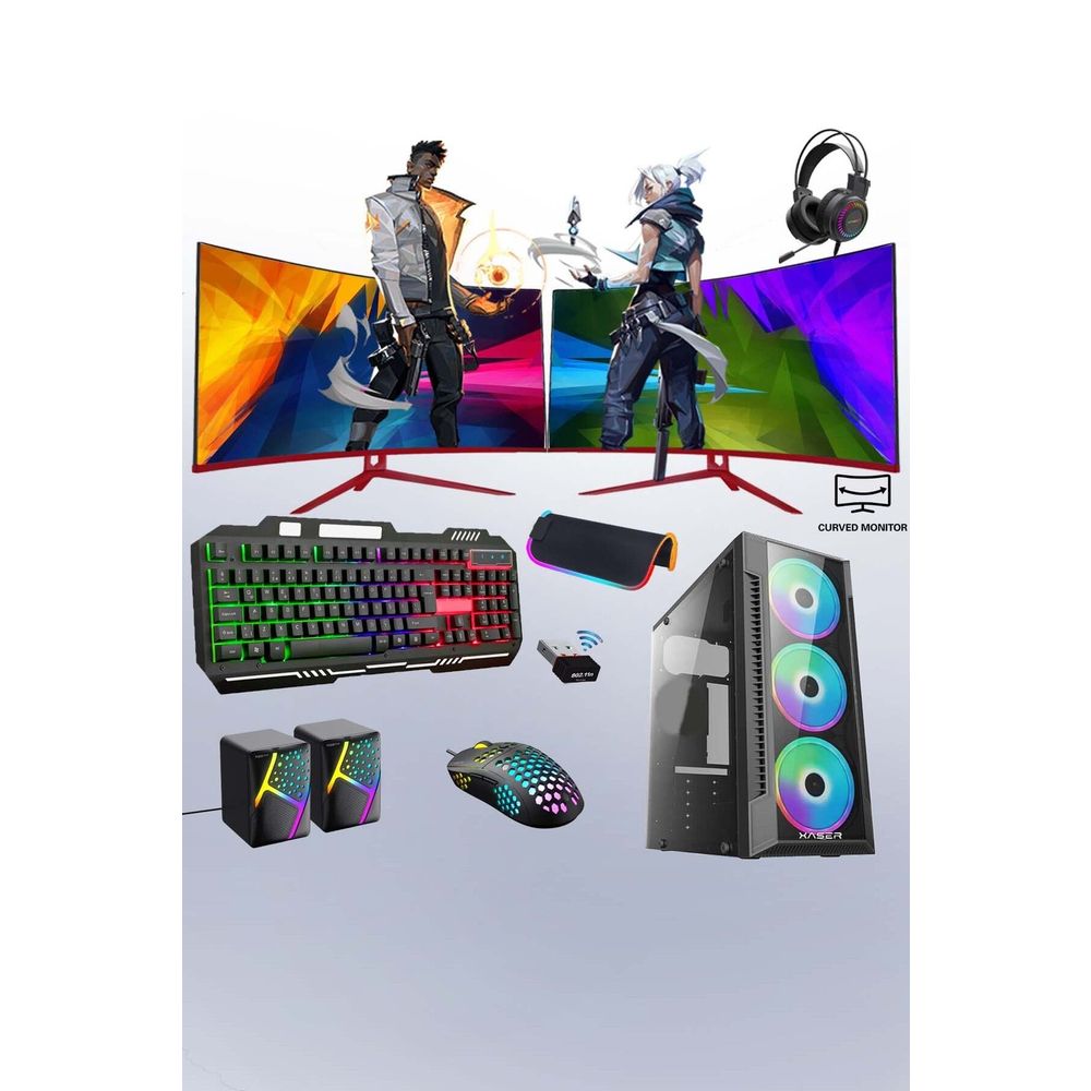 Xaser XSR252 i7-3770 16GB RAM 512GB SSD 4GB RX 550 FreeDOS 24 inç Dual Monitör Oyun Bilgisayarı