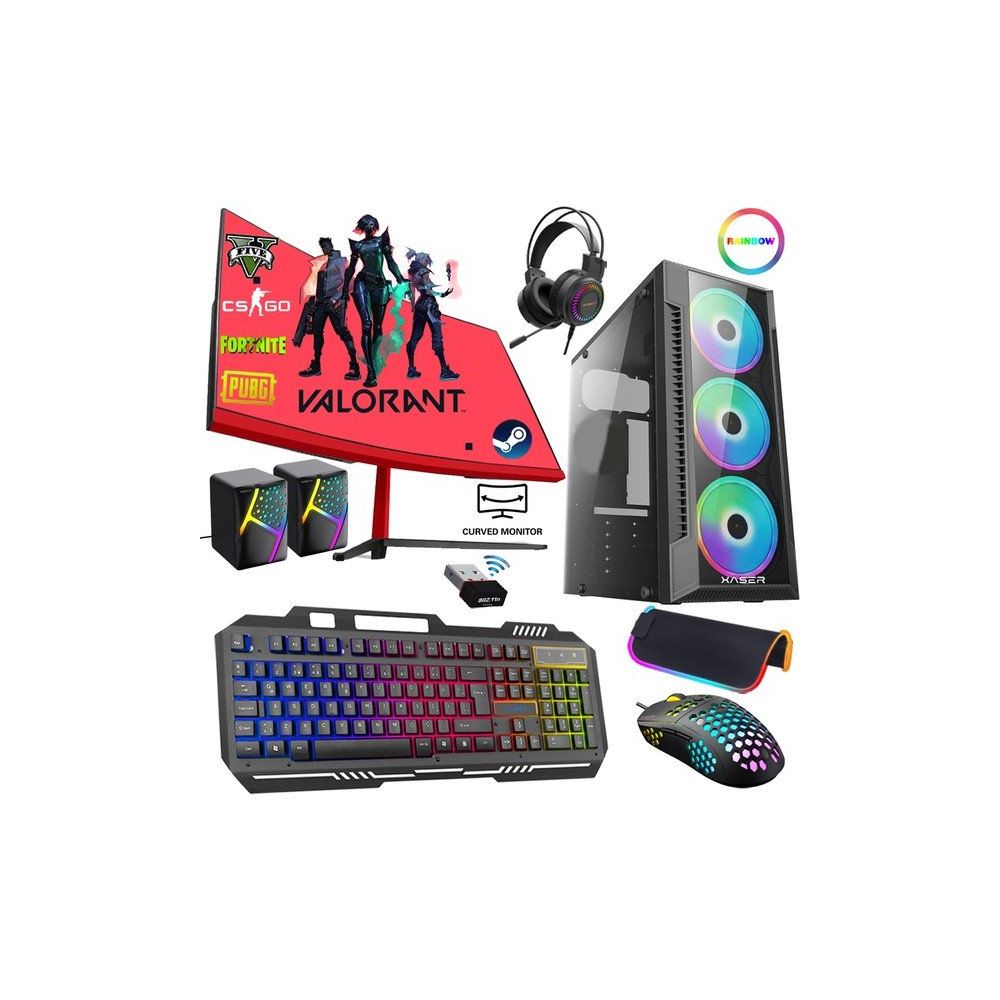 Xaser XSR340 Intel Core i7 2600 8GB RAM DDR3 256GB SSD 4GB GT730 FreeDOS 24 inç Monitör Oyun Bilgisayarı