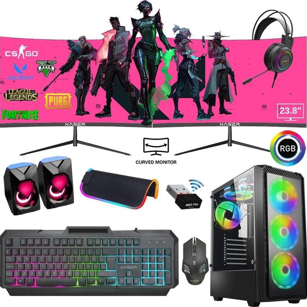 Xaser XSR746 i5-4570 16GB RAM 256GB SSD 4GB RX 550 FreeDOS 24 inç Dual Monitör Oyun Bilgisayarı