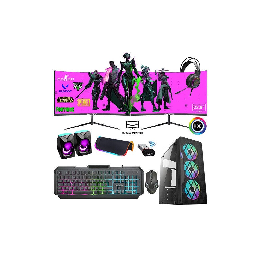 Xaser XSR758 i7-2600 16GB RAM 256GB SSD 4GB GT 740 FreeDOS 24 inç Dual Monitör Oyun Bilgisayarı