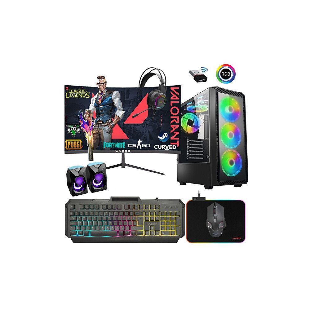 Xaser XSR763 i7-2600 16GB RAM 512GB SSD 4GB RX 550 FreeDOS 24 inç Monitör Oyun Bilgisayarı