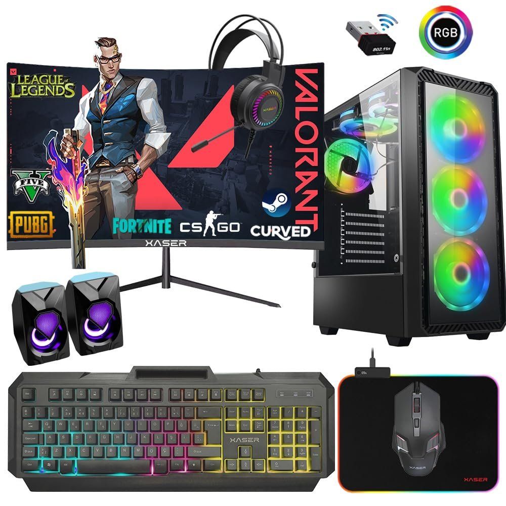 Xaser XSR775 i7-3770 16GB RAM 512GB SSD 4GB RX550 FreeDOS 24 inç Monitör Oyun Bilgisayarı