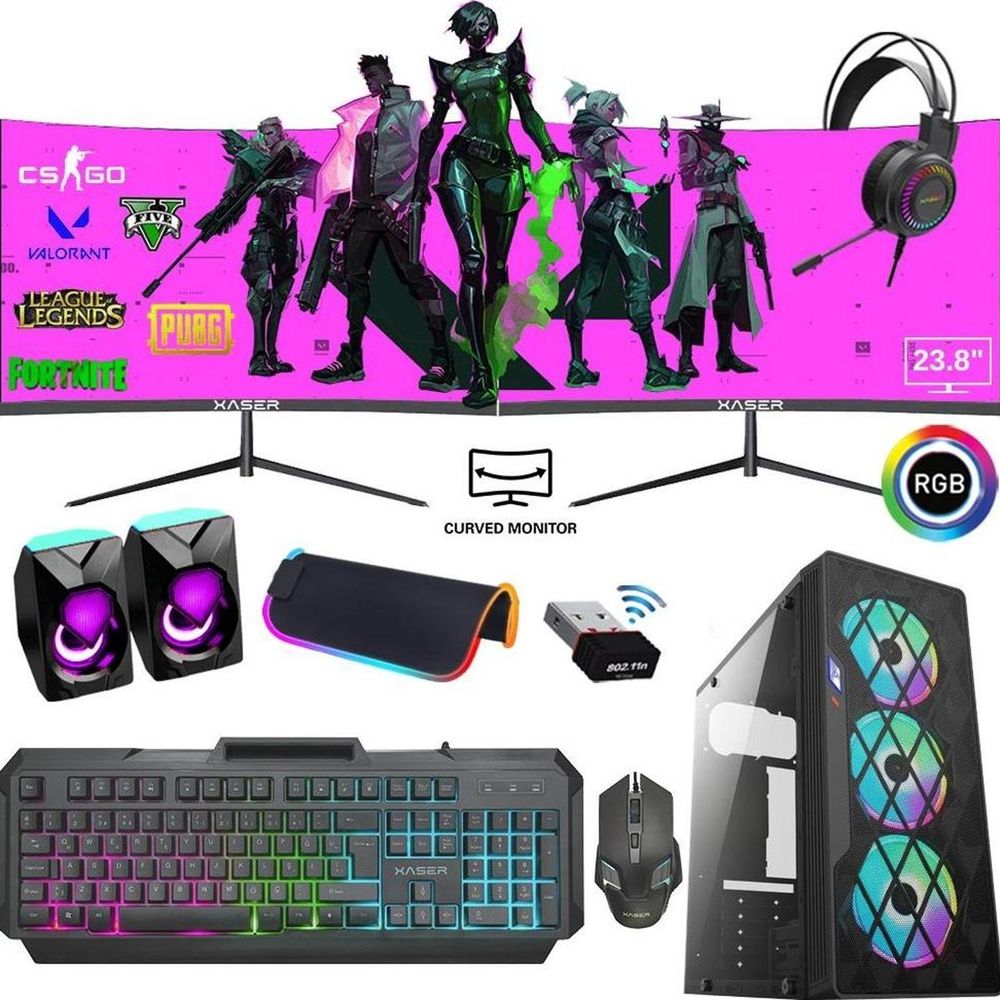 Xaser XSR783 i7-4770 16GB RAM 512GB SSD 4GB GT 740 FreeDOS 24 inç Dual Monitör Oyun Bilgisayarı