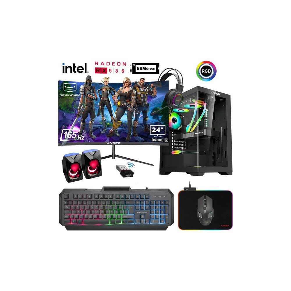 Xaser XSR929 i5-6400 16GB RAM 512GB SSD 8GB RX 580 FreeDOS 23.8 inç Monitör Oyun Bilgisayarı