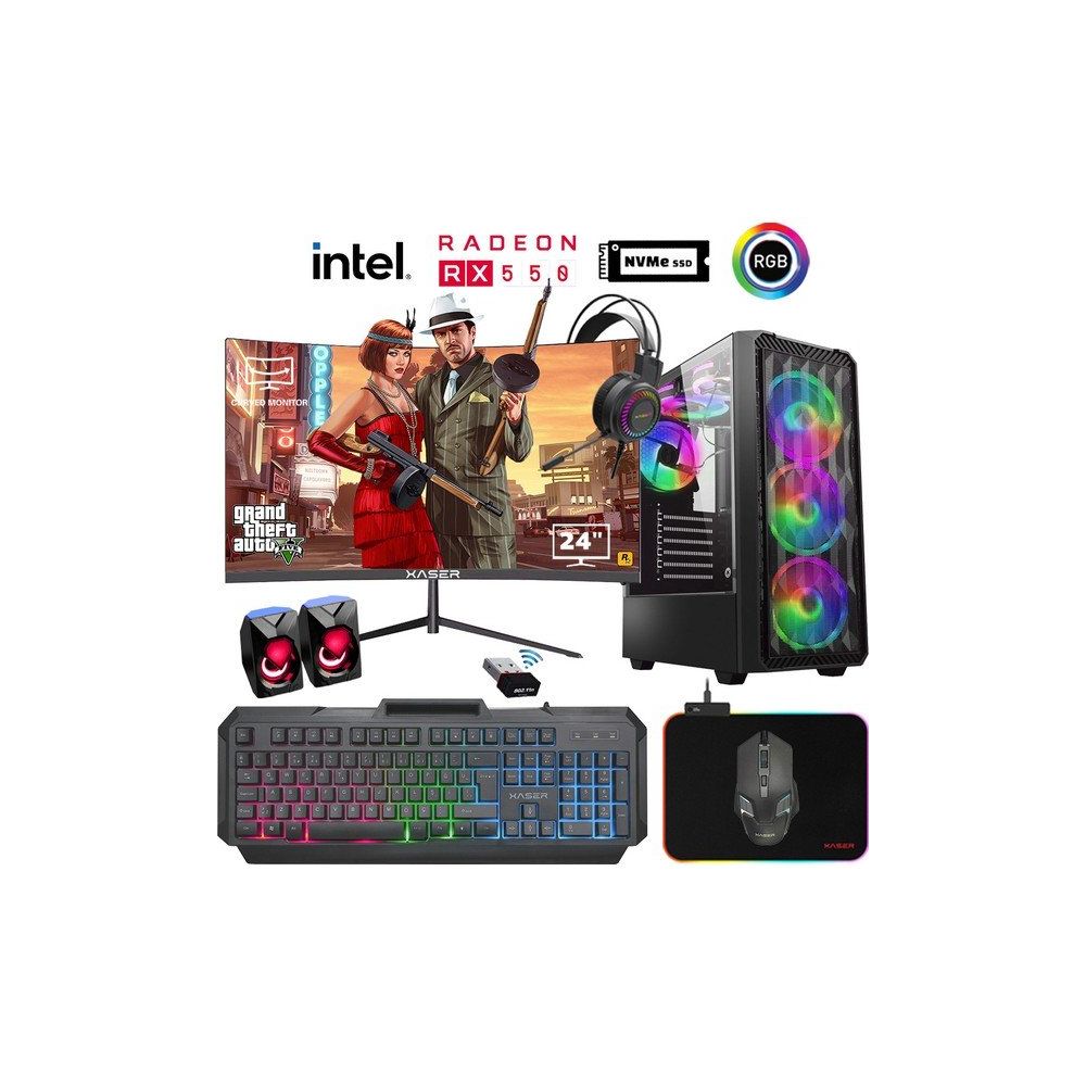 Xaser XSR931 i5-4590 16GB RAM 1TB SSD 4GB RX 550 FreeDOS 24 inç Monitör Oyun Bilgisayarı