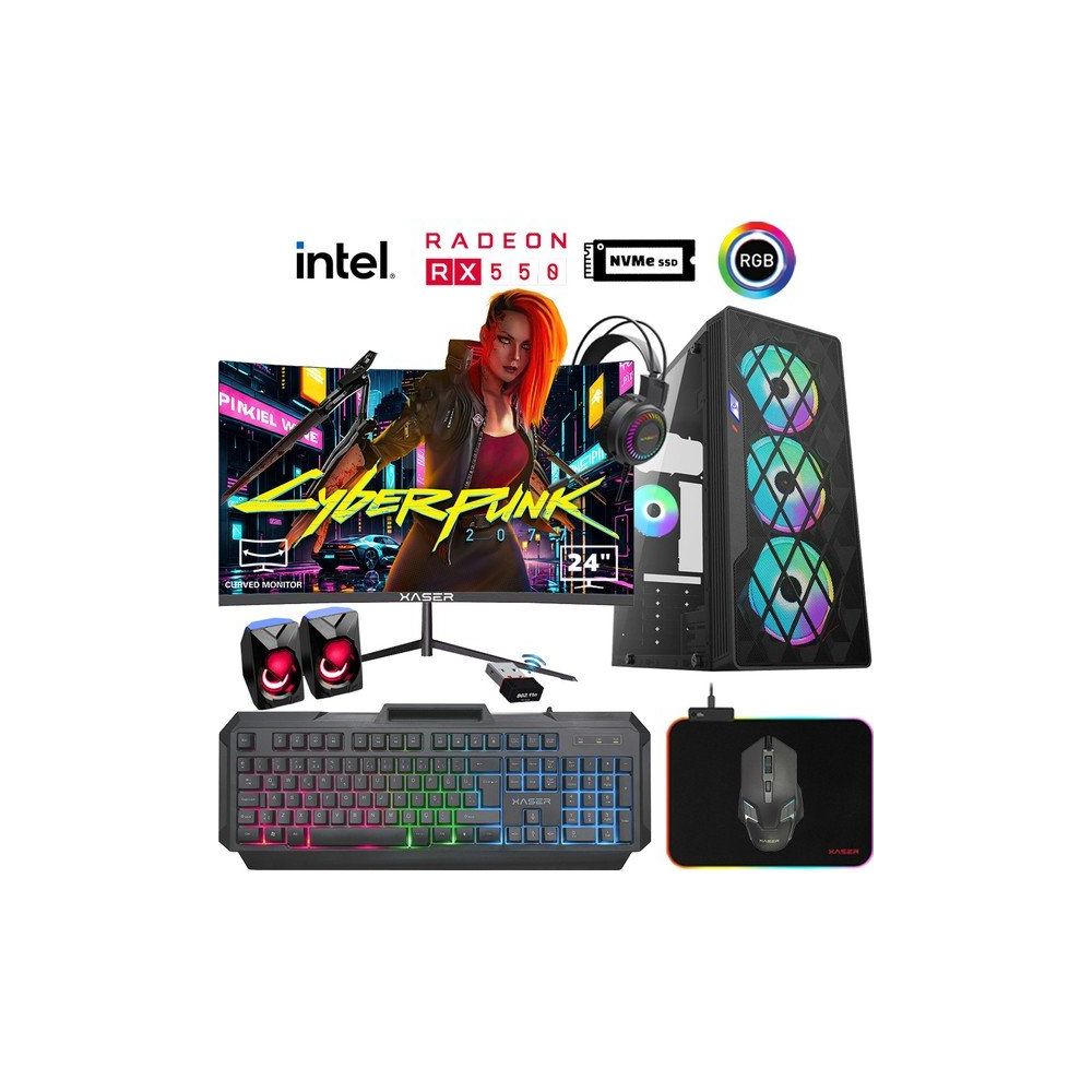 Xaser XSR933 i5-3470 16GB RAM 1TB SSD 4GB RX 550 FreeDOS 24 inç Monitör Oyun Bilgisayarı