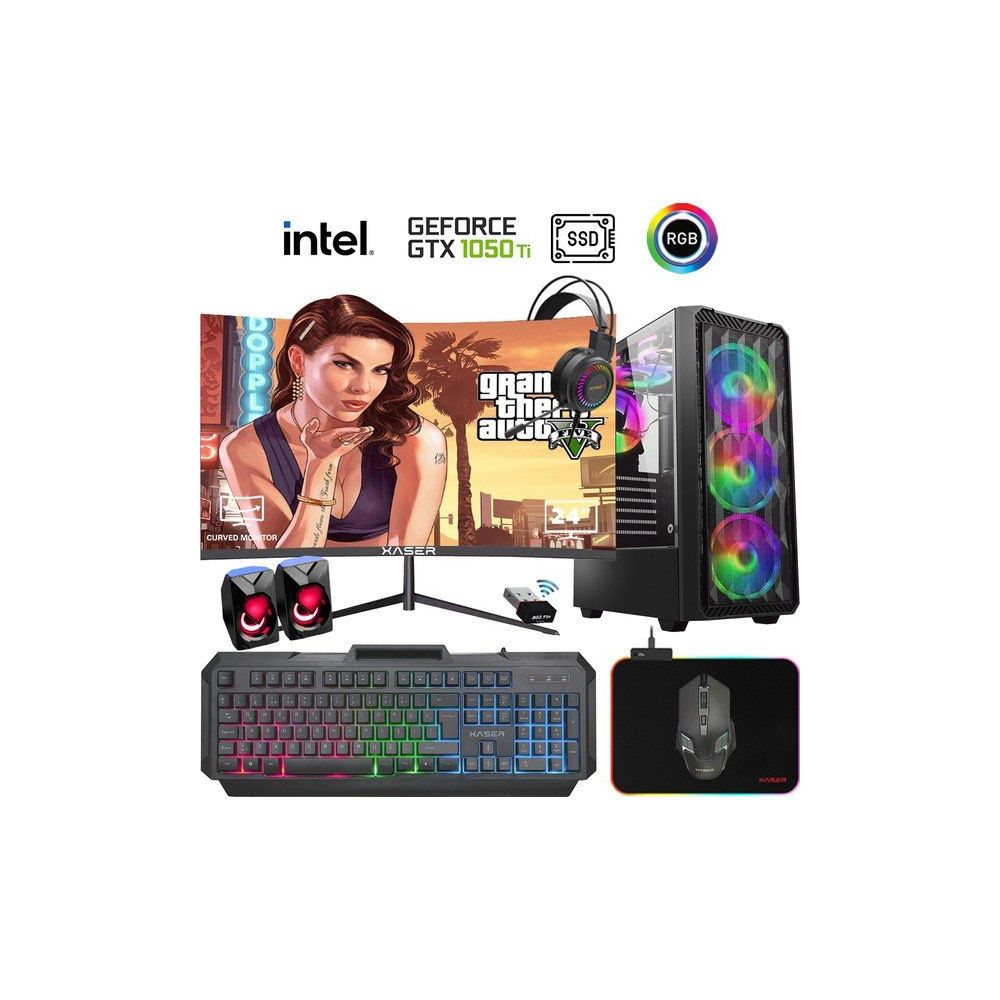 Xaser XSR937 i5-3470 16GB RAM 1TB SSD 4GB GTX 1050 Ti FreeDOS 24 inç Monitör Oyun Bilgisayarı