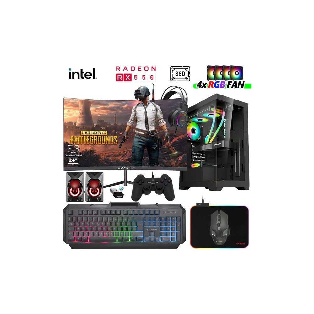 Xaser XSR968 i5-3470 16GB RAM 512GB SSD 4GB RX 550 FreeDOS 23.8 inç Monitör Oyun Bilgisayarı