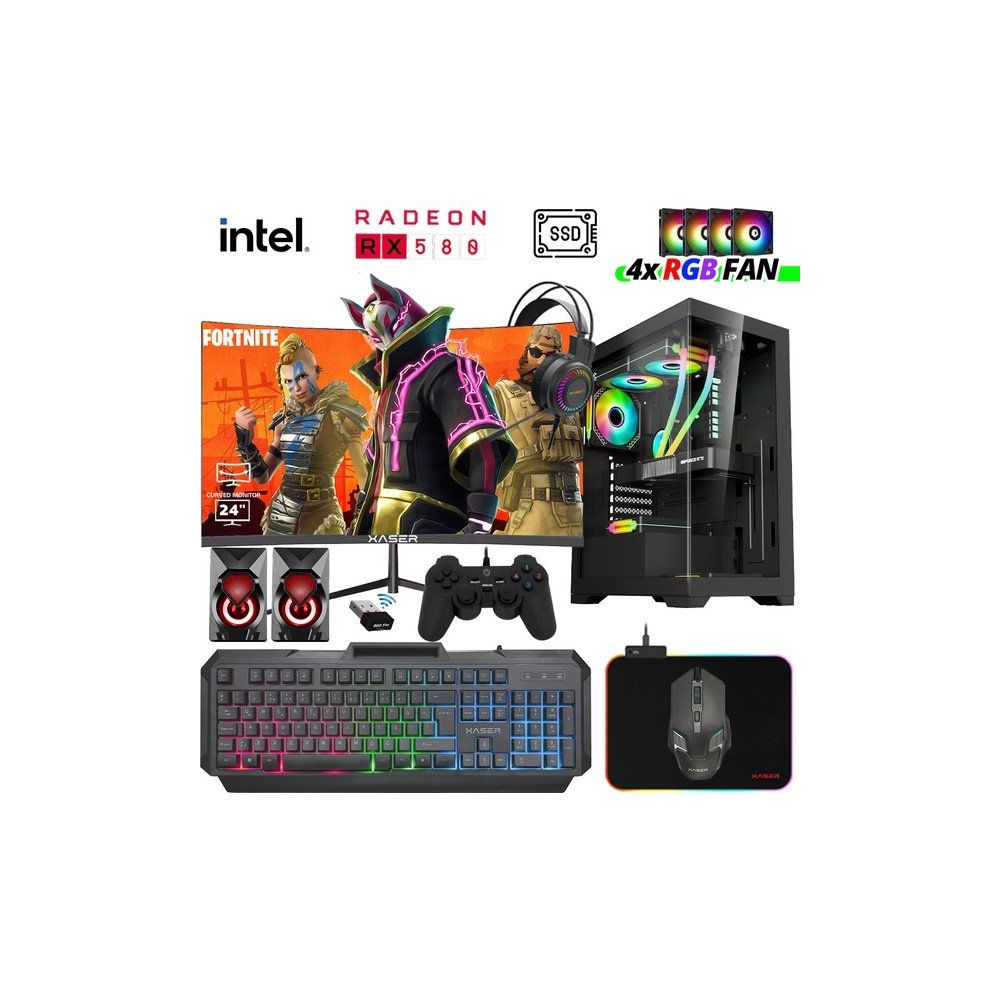 Xaser XSR976 i5-4590 16GB RAM 512GB SSD 8GB RX 580 FreeDOS 23.8 inç Monitör Oyun Bilgisayarı