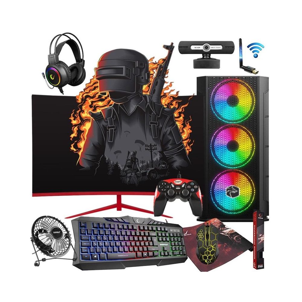Zeiron AFX45 Ryzen 5 3600 32GB RAM 500GB HDD + 256GB SSD RX 550 23.8 inç Curved Oyun Bilgisayarı