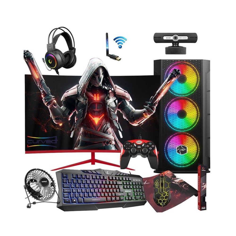 Zeiron AFX80 Ryzen 5 3600 32GB RAM 512GB SSD GTX 1050 Ti 23.8 inç Curved Oyun Bilgisayarı