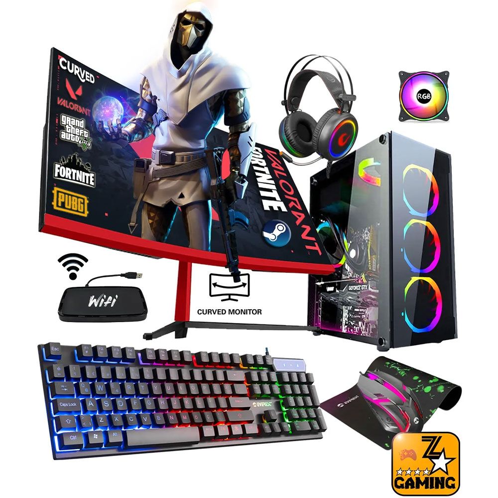 Zeiron AMX60 ZVN-GX25 Ryzen 5 3600 16GB RAM 240GB + 1TB SSD RX 550 23.8 inç Monitör Oyun Bilgisayarı