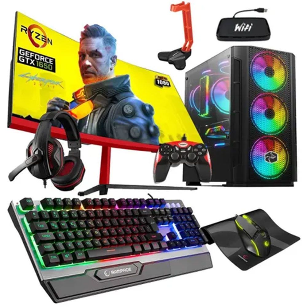 Zeiron GTX90 Ryzen 5 3600 32GB RAM 1TB HDD 512GB SSD GTX 1650 FreeDOS 23.8 inç Monitör Oyun Bilgisayarı