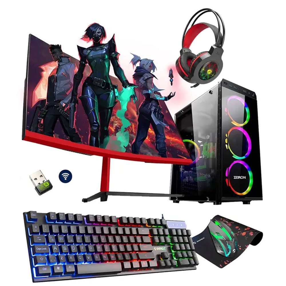 Zeiron Rapid X20 i5-10400F 8 GB RAM 128 GB SSD GTX 1050 Ti 24" Monitör Oyun Bilgisayarı