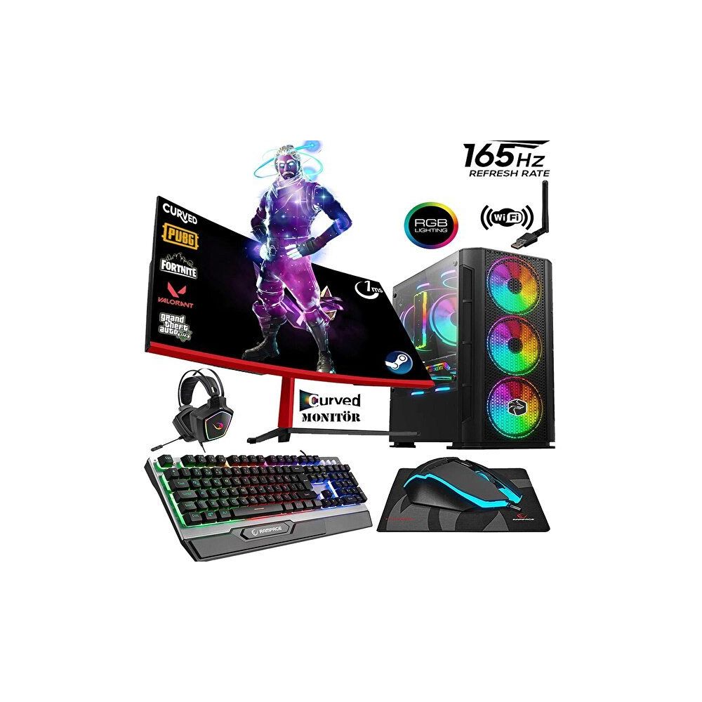 Zeiron SP32 Ryzen 5 3600 16GB RAM 1TB SSD 500GB HDD GTX 1650 FreeDOS 23.8 inç Monitör Oyun Bilgisayarı