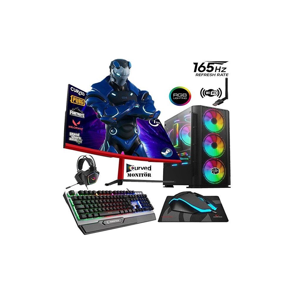Zeiron SP44 i5-10400F 16GB RAM 1TB SSD 4GB RX 550 FreeDOS 23.8 inç Monitör Oyun Bilgisayarı