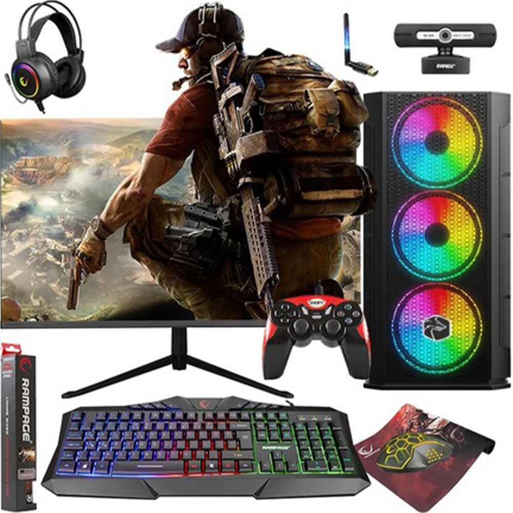 Zeiron ZRN-AMX40 Ryzen 5 3600 8GB RAM 240GB SSD RX 550 27 inç Monitör Oyun Bilgisayarı