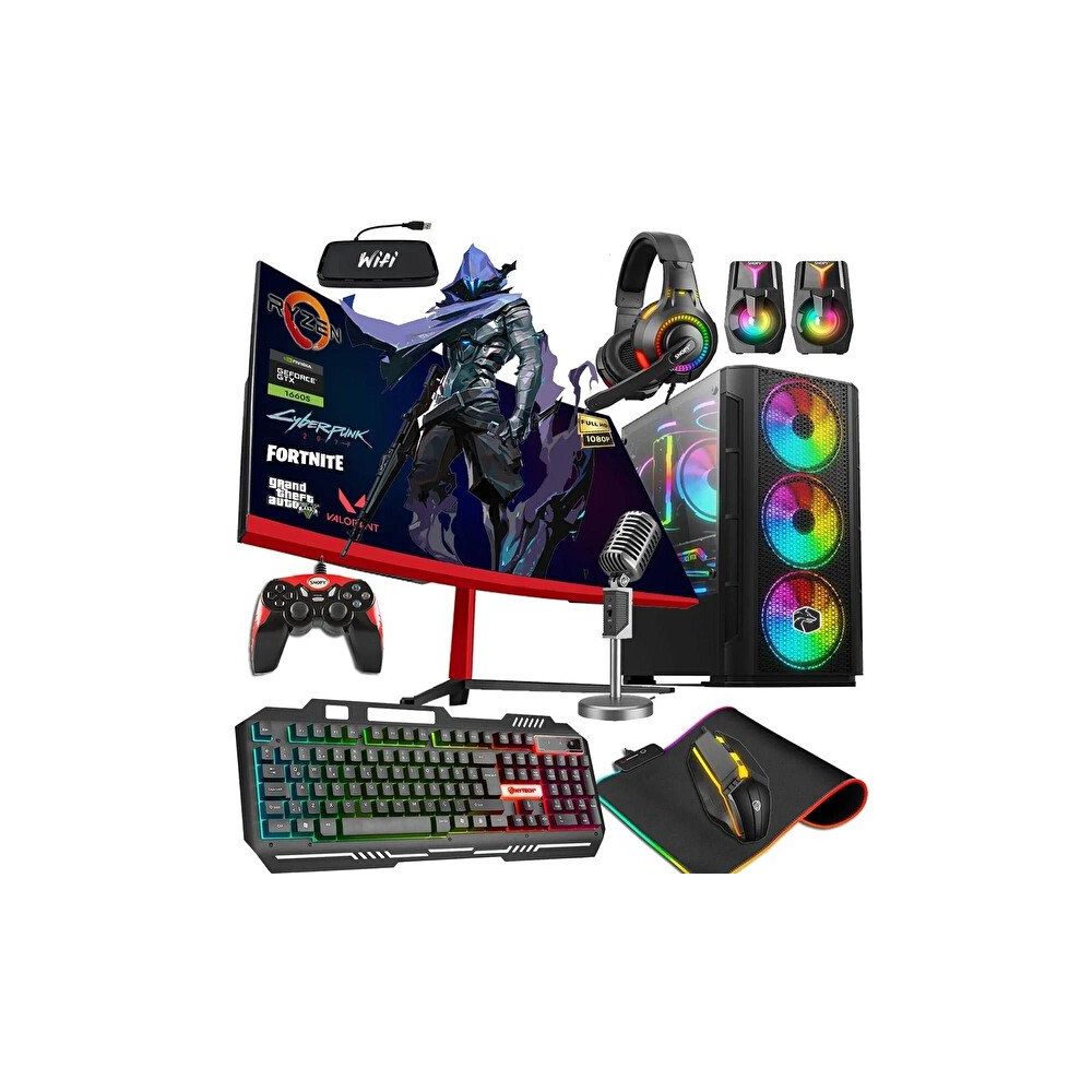 Zeiron ZRN-PTX50 Ryzen 5 3600 16GB RAM 256GB + 1TB SSD GTX 1660 Super 23.8 inç Curved Oyun Bilgisayarı